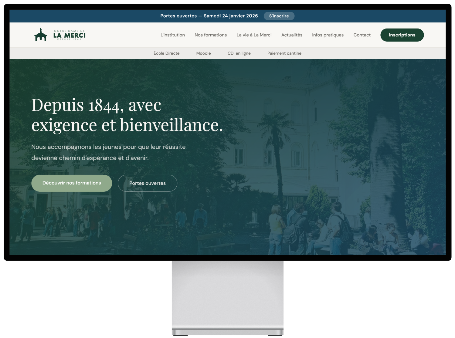 Page d'accueil — vue bureau